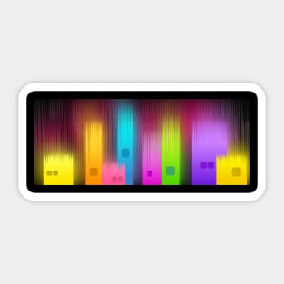 Led City Illuminated in Colors Sticker